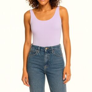 Express Body Contour Size Medium Lavender Purple Body Suit.